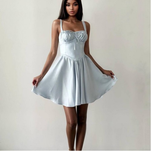 227340 BEBE MAVİ ELBİSE toptan bayan giyim