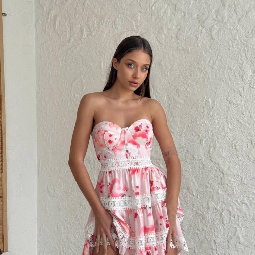 227366 DESENLİ ELBİSE toptan bayan giyim