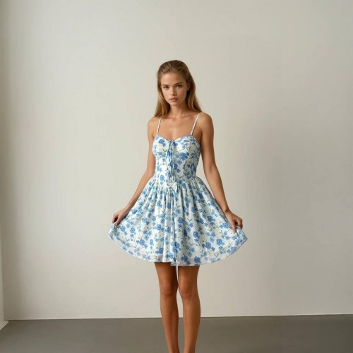 227378 DESENLİ ELBİSE toptan bayan giyim