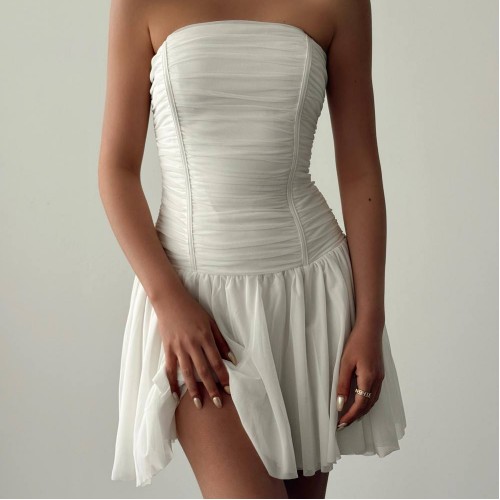 227439 BEYAZ ELBİSE toptan bayan giyim