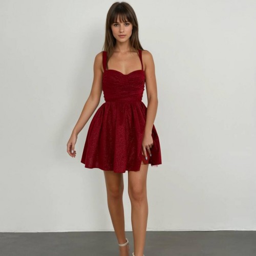 227461 BORDO ABİYE toptan bayan giyim