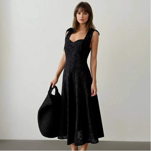 227473 SİYAH ELBİSE toptan bayan giyim