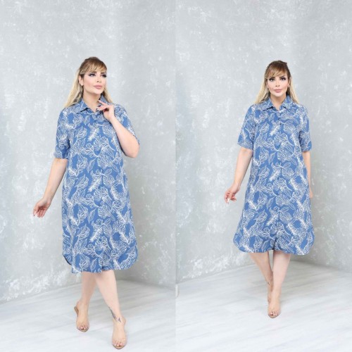 227720 TOPTAN DESENLİ ELBİSE toptan bayan giyim