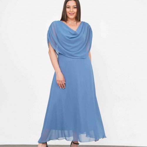 227723 TOPTAN BEBE MAVİ ELBİSE toptan bayan giyim