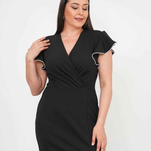 227726 TOPTAN SİYAH ELBİSE toptan bayan giyim