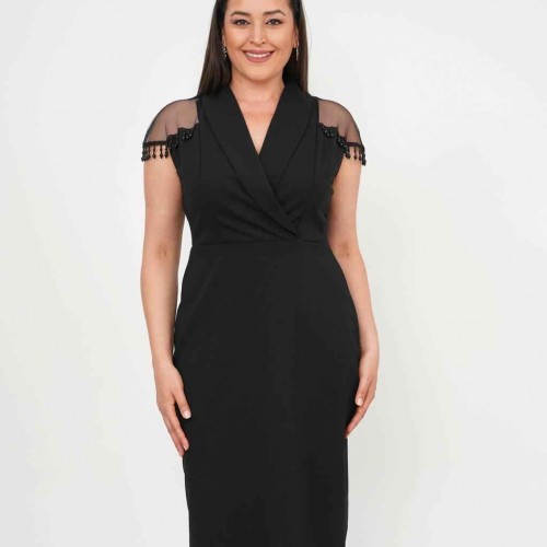 227729 TOPTAN SİYAH ELBİSE toptan bayan giyim