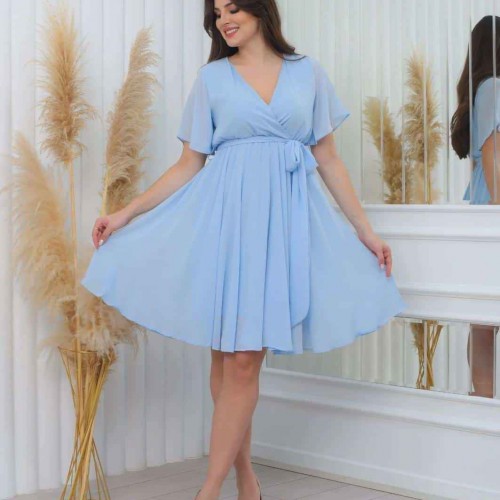 227737 TOPTAN BEBE MAVİ ELBİSE toptan bayan giyim