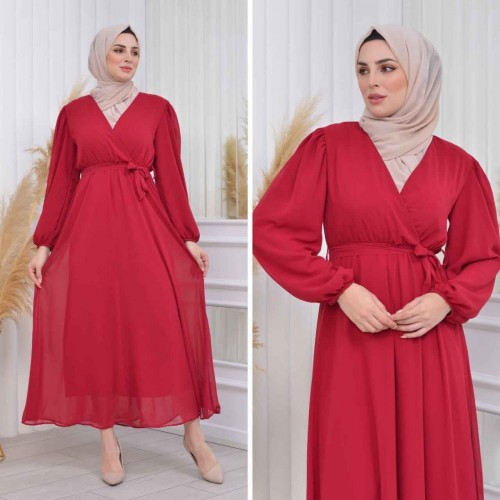 227787 TOPTAN DESENLİ ELBİSE toptan bayan giyim