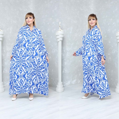 227822 TOPTAN DESENLİ ELBİSE toptan bayan giyim