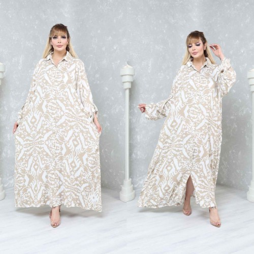 227824 TOPTAN DESENLİ ELBİSE toptan bayan giyim