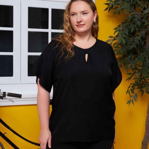 227848 TOPTAN SİYAH BLUZ toptan bayan giyim