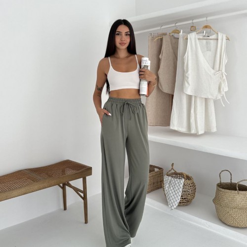 227871 TOPTAN HAKİ EŞOFMAN ALTI toptan bayan giyim