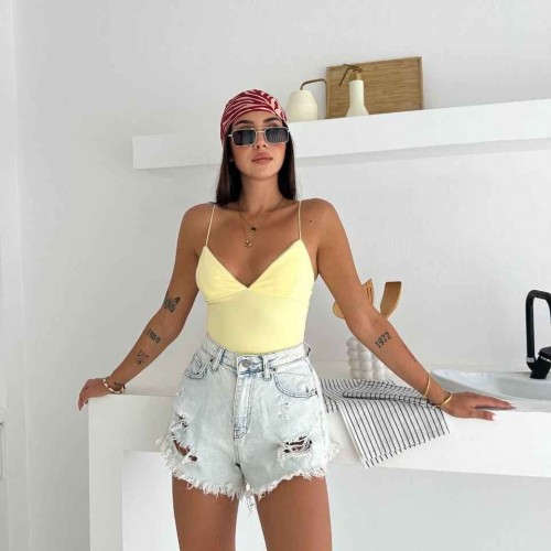 227895 TOPTAN SARI CROP toptan bayan giyim