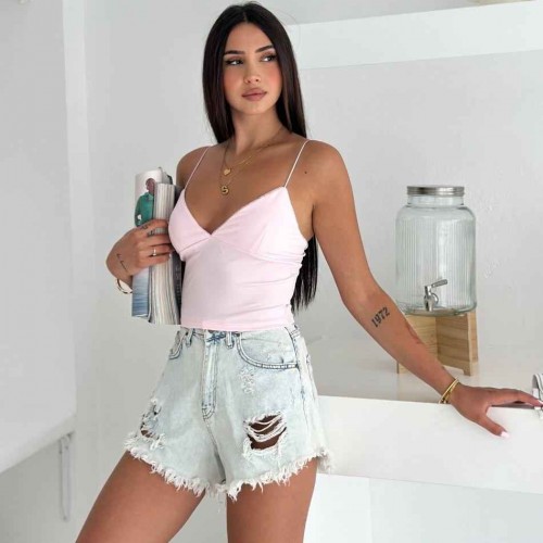227898 TOPTAN PEMBE CROP toptan bayan giyim