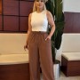 227932 TOPTAN KAHVE PANTOLON toptan bayan giyim