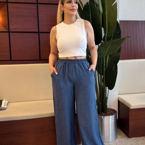 227933 TOPTAN MAVİ PANTOLON toptan bayan giyim