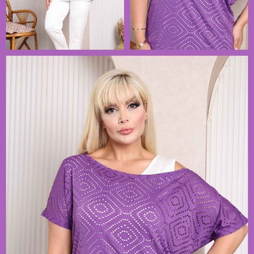 227959 TOPTAN MOR BLUZ toptan bayan giyim