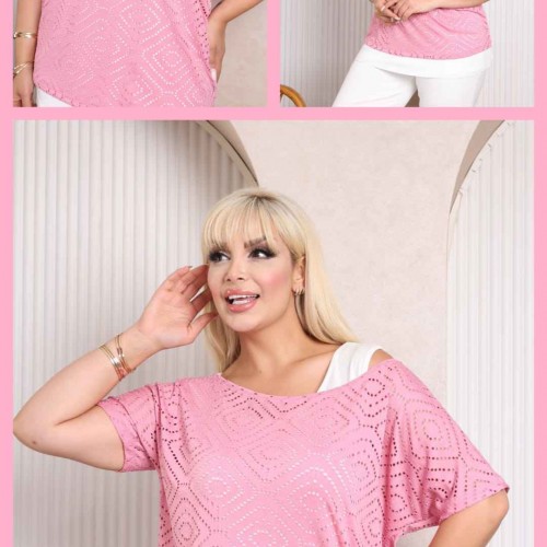 227961 TOPTAN PEMBE BLUZ toptan bayan giyim