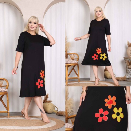 227973 TOPTAN SİYAH ELBİSE toptan bayan giyim