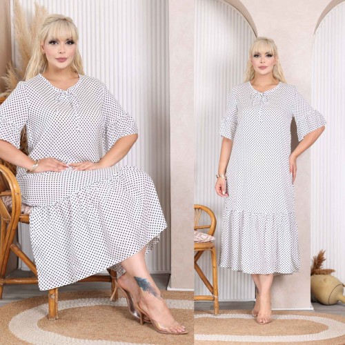 228039 DESENLİ ELBİSE toptan bayan giyim