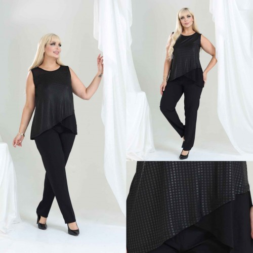 228049 SİYAH BLUZ toptan bayan giyim