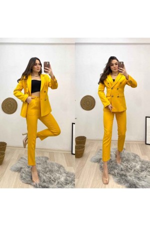 62117 yellow Pants suit