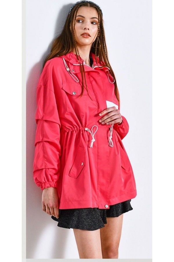 91696 pink TRENCH COAT