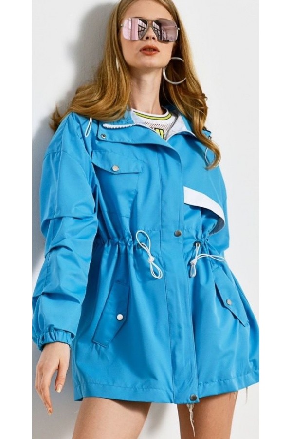 91697 blue TRENCH COAT