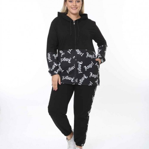 92117 TOPTAN SİYAH EŞOFMAN TAKIM toptan bayan giyim