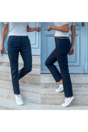 94025 Navy blue TROUSERS