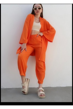 94219 orange Pants suit