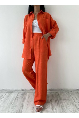 95292 orange Pants suit
