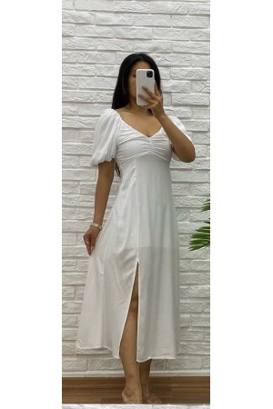 99053 أبيض فستان